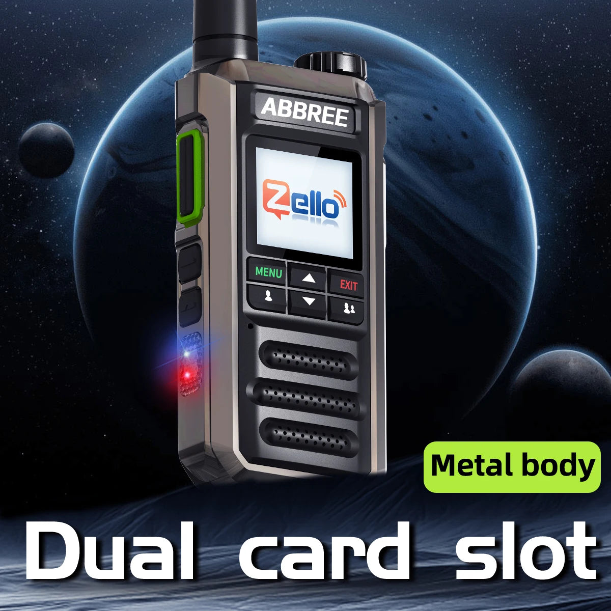 ABBREE GP-18 Zello PoC Radio Global Unlimited Distance Dual SIM Card Slots Android Bluetooth Flashlight WIFI 3G/4G Network Radio