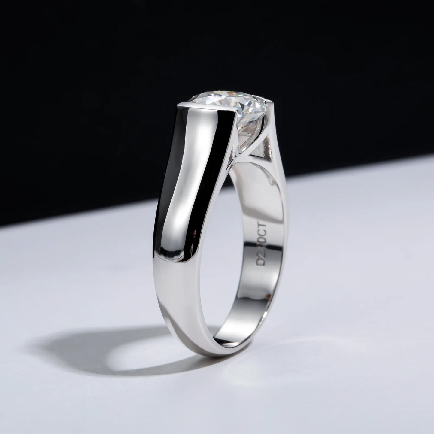 Carnica Luxury 925 Sterling Silver 2CT Real Moissanite Ring for Women GRA Simple Diamond Wedding Jewelry Gift Brilliant Hot New