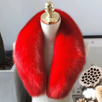 Fox Fur Collar 100% Real Fox Fur Scarf Winter Women Natural Fur Gray Collar Large Size Neck Warmer Fur Scarf Shawls