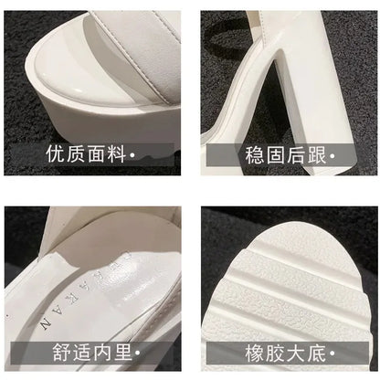 Super High Heels Women's Shoes Fashion Elegant High Heel Sandals Women Party Wedding Pumps Women Luxury Peep Toe Platform Sandal