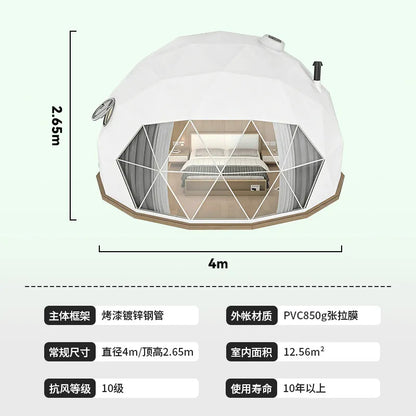 Geodesic Dome Manor Greenhouse Tent Leisure Resort Vacation Outdoor Glamping Round Tent Transparent Starry Sky Luxury Hotel Dome