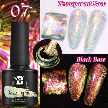 AWStorG 7.5ml Starlit Chameleon Cat Magnetic Gel Nail Polish Double Colors Semi Permanent UV Gel Varnish Need Black Base