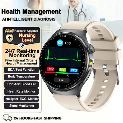 2026 New Health Sport ECG AI Diagnosis Smart Watches Men Heart Rate Blood Pressure IP68 Waterproof Smartwatches For Men Women