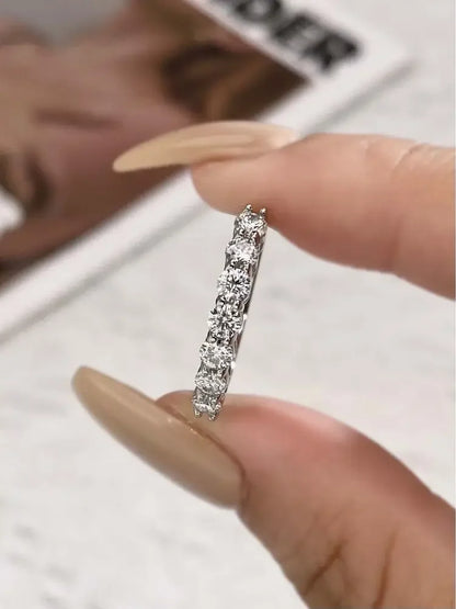 DWJ 0.7ct Real Moissanite Diamond Ring 925 Sterling Silver Engagement Daily Wear Rings for Women High Quality Fine Jewelry