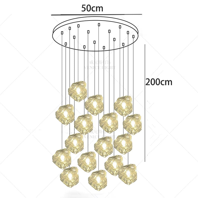 Light luxury home decoration pendant light, staircase light, living room pendant light, dining room light, indoor lighting