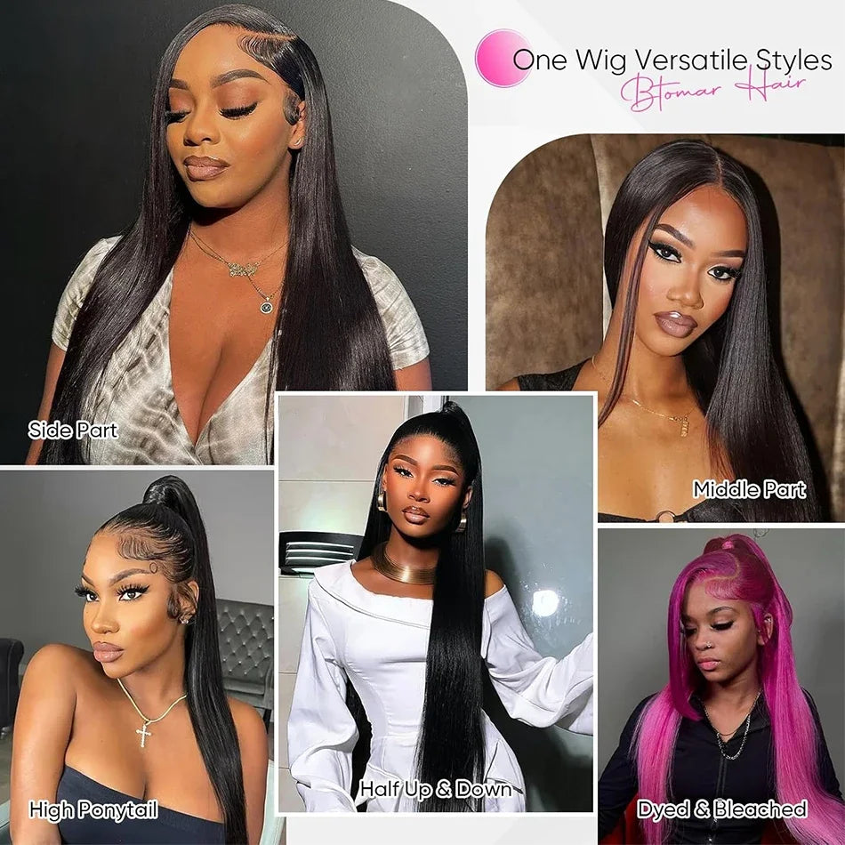 360 Full Hd Lace Front Wear And Go Glueless Straight Wig PreCut Lace Wig Pre plucked Brazilian Straight Human Hair Wig For Women