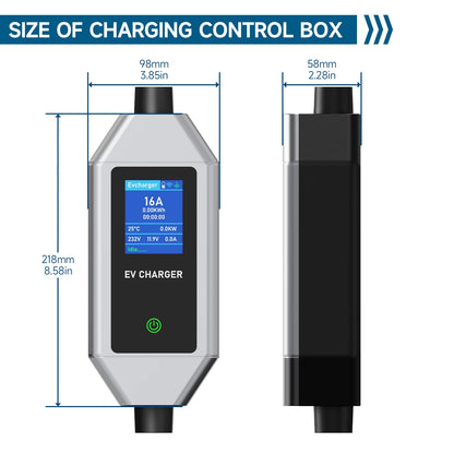 AFEEV Type2/Type1 Portable EV Charger 3.5KW 16A Electric Car Charger EVSE Fast Charging Cable Wallbox APP Bluetooth Control