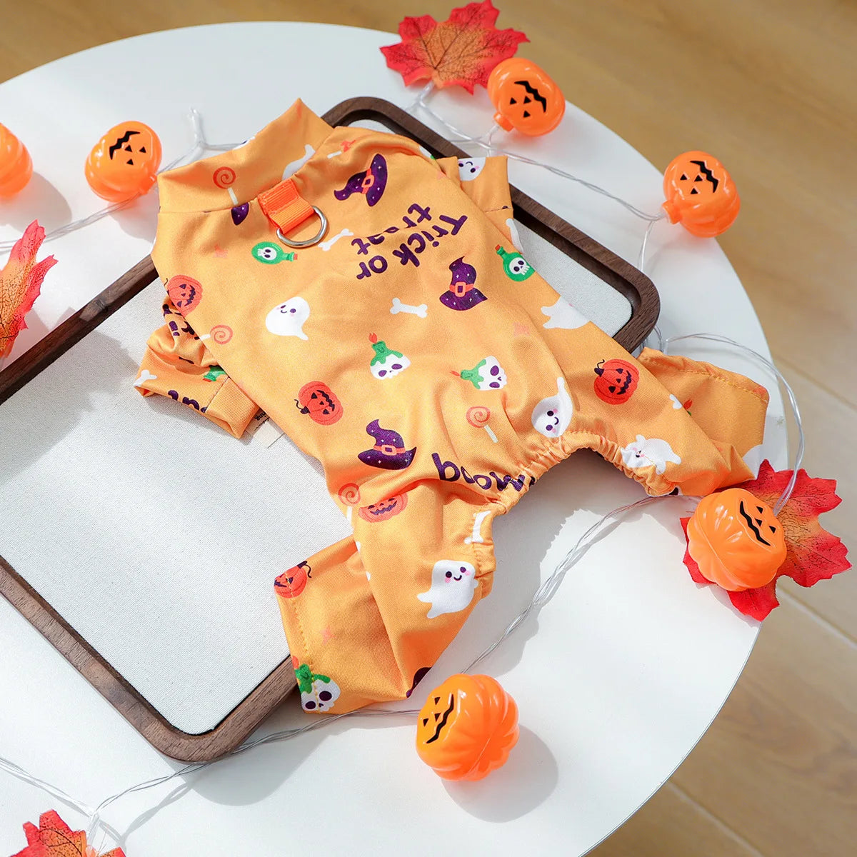 Girl Halloween Pajamas Apparel For Small Dogs Chest Closed Pet Indoor Home Wear Clothes Overall Tracksuit Chihuahua Yorkshire