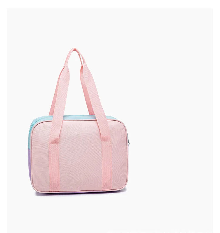 Japanese Preppy Style  Pink Uniform Shoulder School Bags for Women Girls Canvas Large Capacity Casual Luggage Handbags Totes