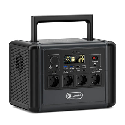T1200S Portable Power Station FlashFish T1200S 768Wh 1200W LiFePO4 Solar Generator, PD Fast Charge Wireless Charging Outdoor Emergency Battery Pack
