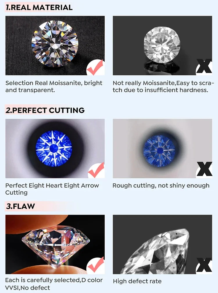 Brilliant Fashionable Real Moissanite Diamond with Certificate Rings for Women Daily Party Wear 925 Sterling Silver Fine Jewelry