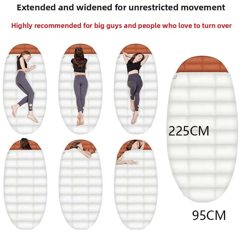 Wider Waterproof Down Sleeping Bag 225CM*95CM for Winter Cold Weather -25~0 ℃ Camping Hiking Backpacking with Compression Sack