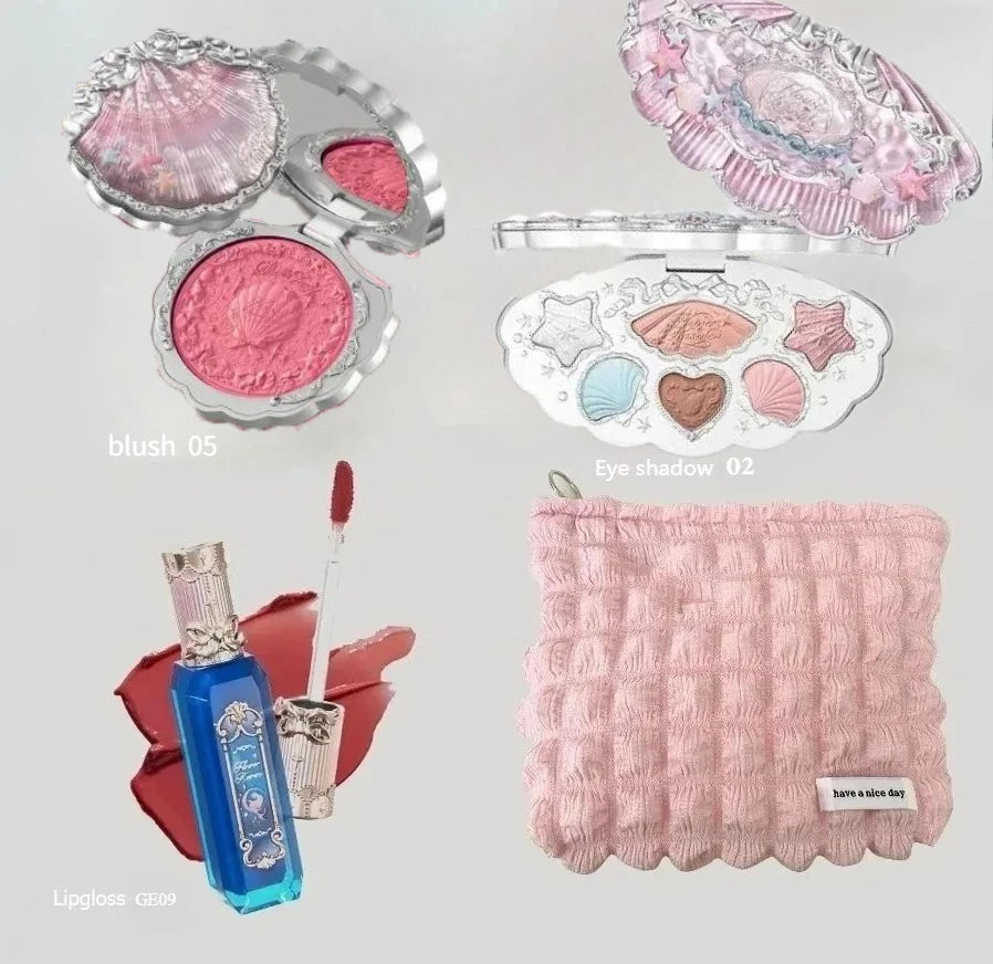 Makeup Flower Knows Set Swan Ballet Series Six Color Eyeshadow Palette Embossed Blusher Shine Lipstick Kit With Bag All In