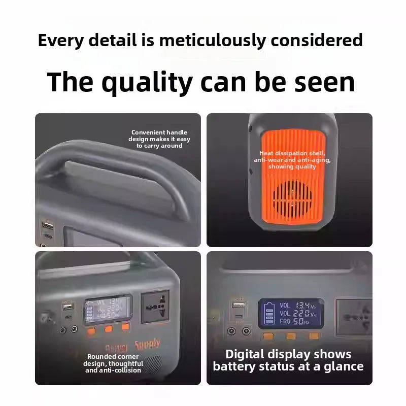 400W Portable Power Station Solar Generator 220V 192Wh LiFePO4 Power Bank for Camping Emergency Energy with Solar Panel Charger