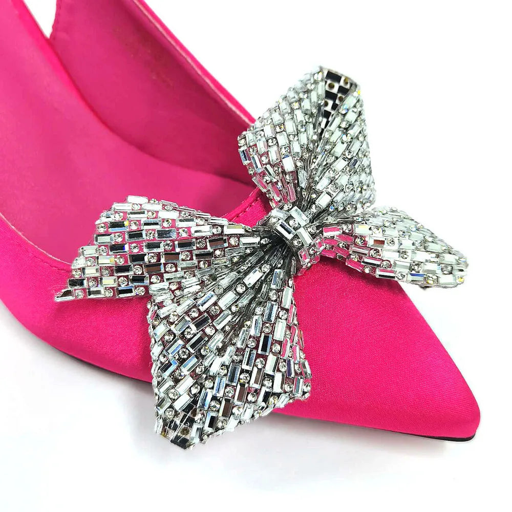 Excellent Italian Hollow Design Women Shoes Matching Bag in Silver Color Mature African Ladies Comfortable Sandals for Party