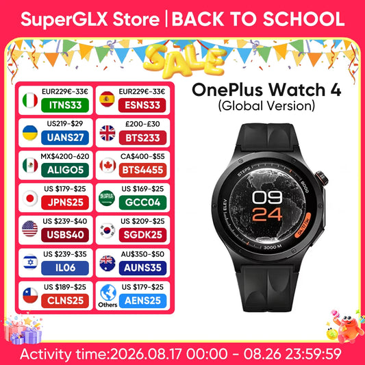 Global Version OnePlus Watch 4 Smart Watch 1.50'' AMOLED Display Snapdragon W5 Processor Up to 16 Days of Battery Life Wear OS