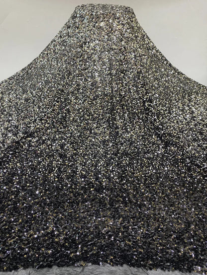 Gradient Sequins Embroidered Stretch Tulle Fabric for DIY Sewing Evening Dress Garment Accessories Clothing Fashion Cloth