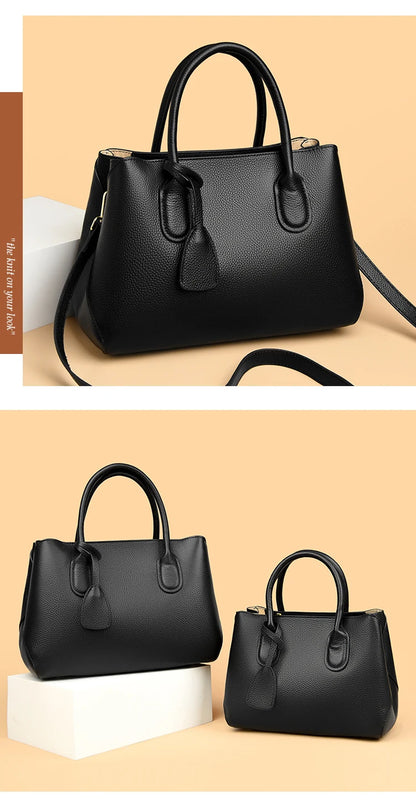 Genuine Leather Large Capacity 3 Layers Women Totes Designer Ladies Shoulder Crossbody Bags Fashion Female Handbags Sac A Main