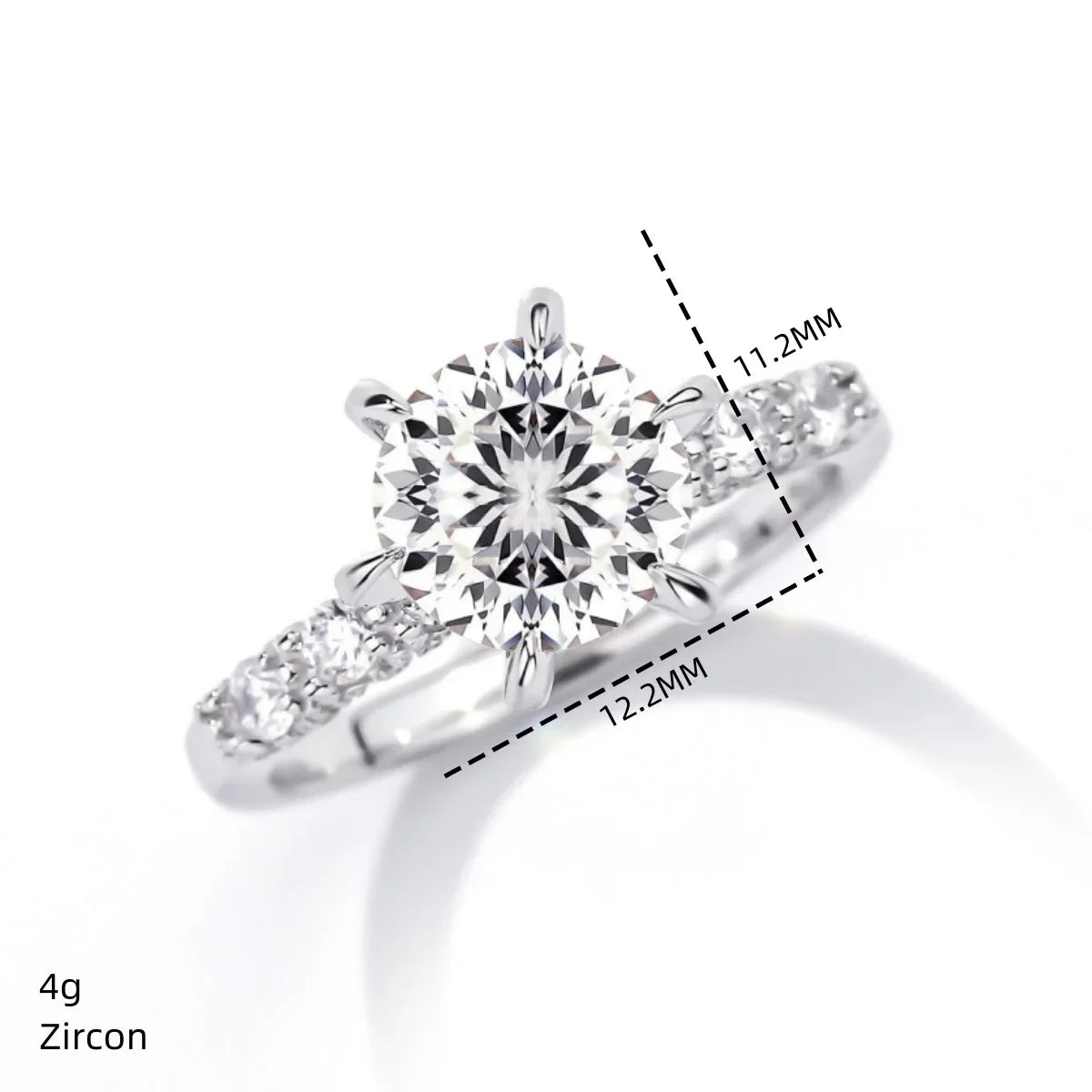 18K white gold and platinum PT950 firework cut ring for women 3 carat luxury full set six claw diamond ring moissanite ring