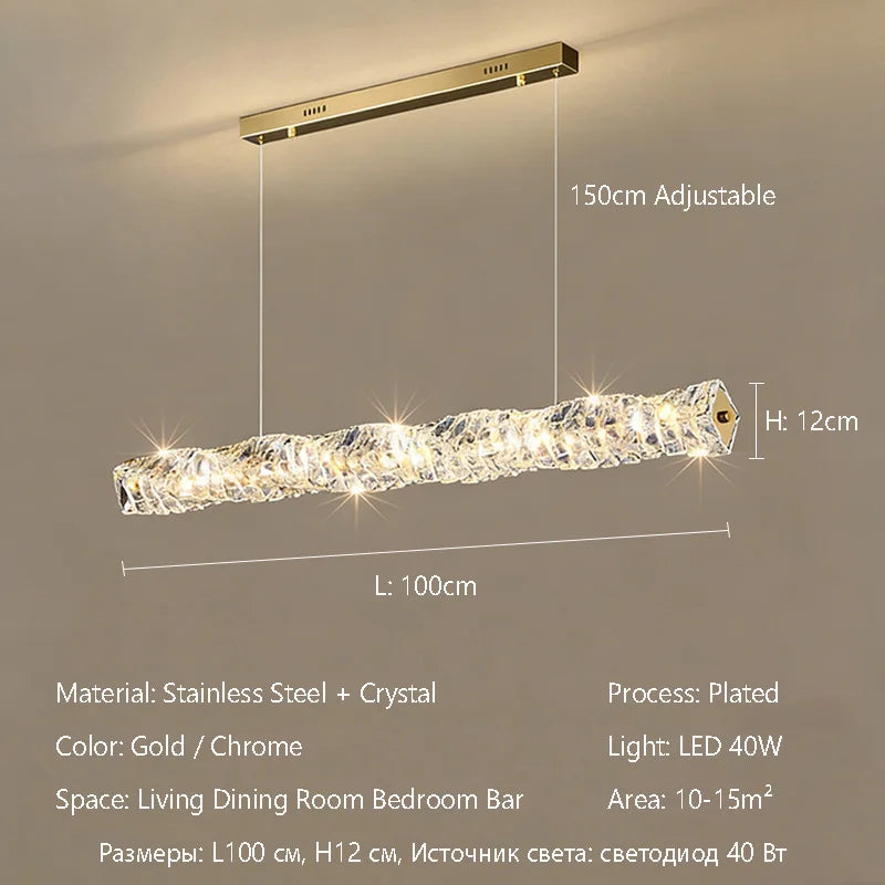 Luxury K9 Crystal Chandelier Dimmable Ceiling LED Pendant Lights Home Living Room Bedroom Indoor Atmosphere Decorative Lighting