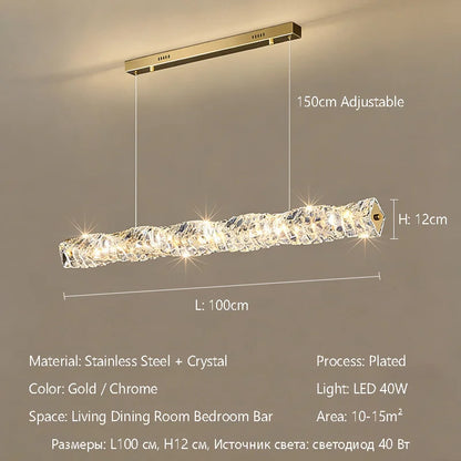 Luxury K9 Crystal Chandelier Dimmable Ceiling LED Pendant Lights Home Living Room Bedroom Indoor Atmosphere Decorative Lighting
