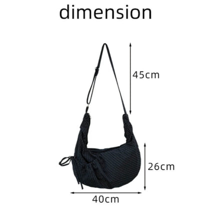 Retro Plaid Hobos Messenger Bags for Women Drawstring Pocket Nylon Dumpling Bag Large Capacity Portable Travel Shoulder Bags