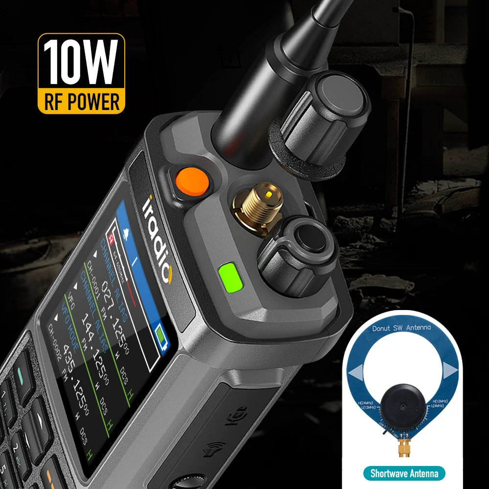 Iradio UV-98PLUS Multi Band 10W FM AM SSB HF Cross Band Repeater Walkie Talkie Type-C Charging Shortwave Ham Radio