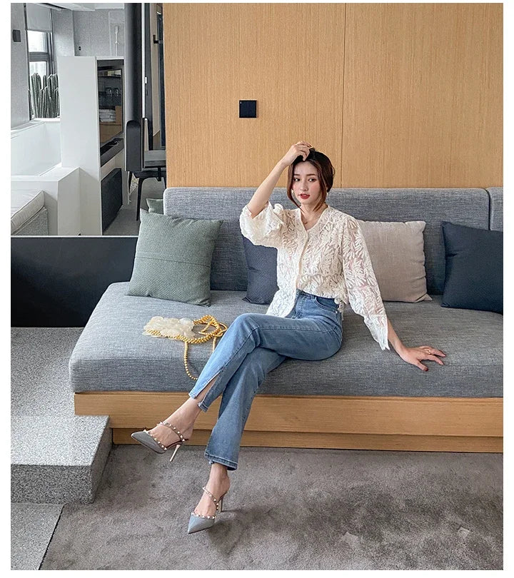 Heeled Sandals Summer Luxury Brand Rivets Women Slippers Fashion Leather Slingbacks Heels Slippers Designer Party Prom Shoes