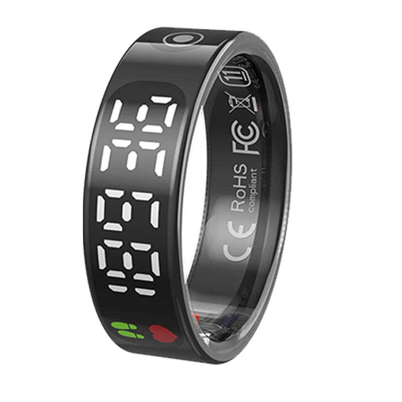 2026 New Smart Ring 5ATM Waterproof Bluetooth 5.1 Heart Rate Blood Oxygen Sleep Monitoring Men's and Women's Multi Sport Modes