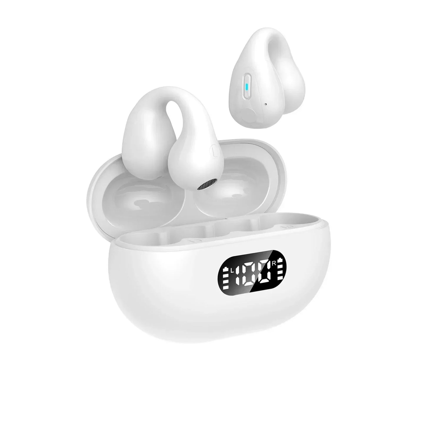 NEW TWS Q80 Wireless Headphones Bluetooth 5.3 Bone Conduction Earphones Earclip Design Touch Control Led Earbuds Sports Headsets