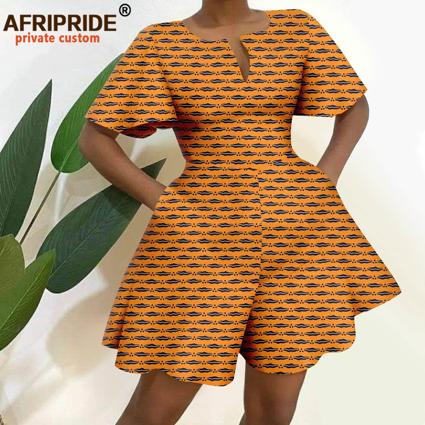 2026 African Clothes for Women Short Sleeve High Waist Print Jumpsuit Casual Cotton Summer Outfits Rompers Playsuits A2329001