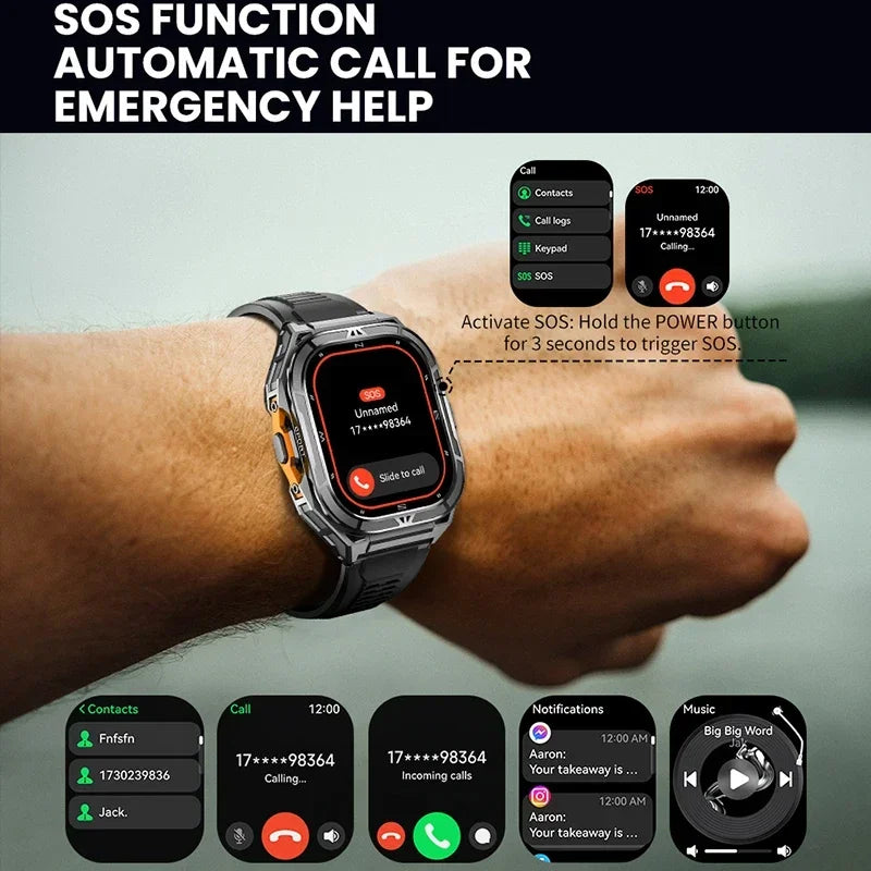 Luxury AMOLED Smartwatch Real GPS 5ATM Waterproof Smart Watch Electronic Clock Sports Wrist Digital Watches for Man Android 2026