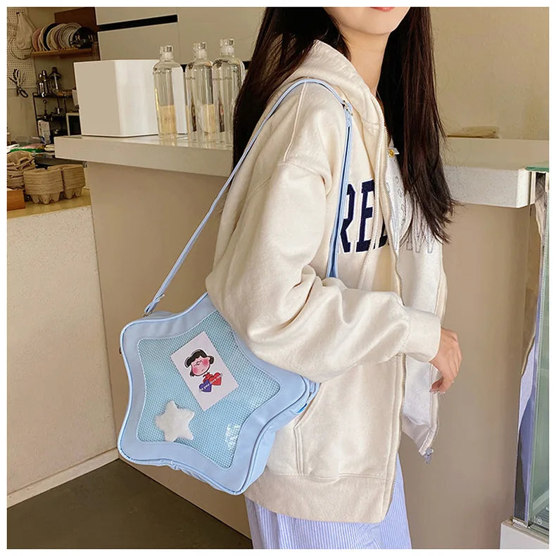 Japanese Style Minimalist Cute Aesthetic Shoulder Bag for Students Kawaii Crossbody Purse Street Fashion Ita Bags Handbags bolso