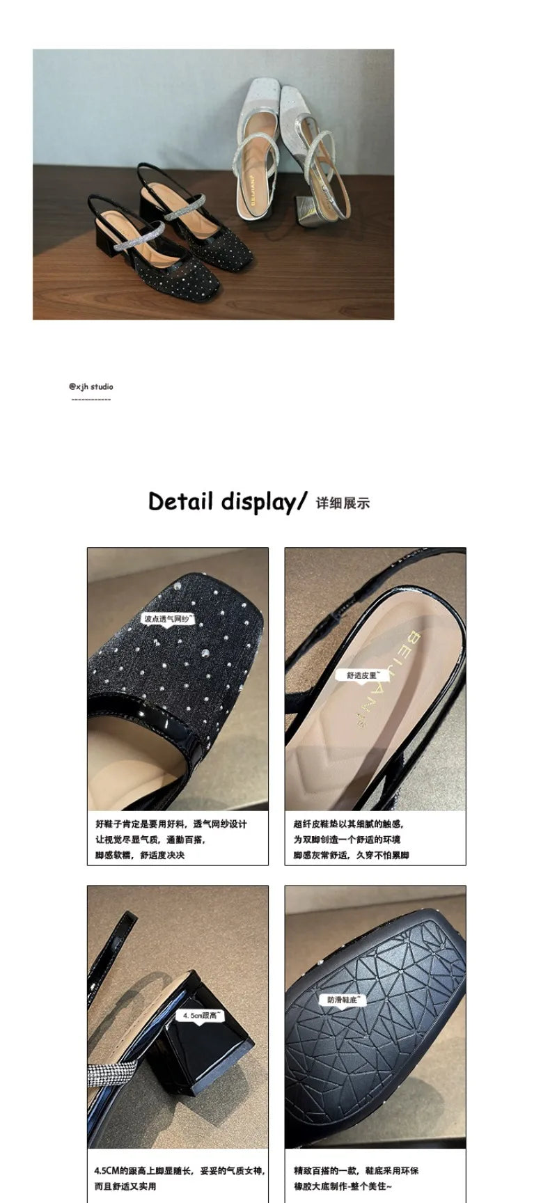 New Arrival Women Shoes Luxury Rhinestone High Heeled Sandals for Woman Elegant French Wedding Shoe Designer Shoes Zapatos Mujer