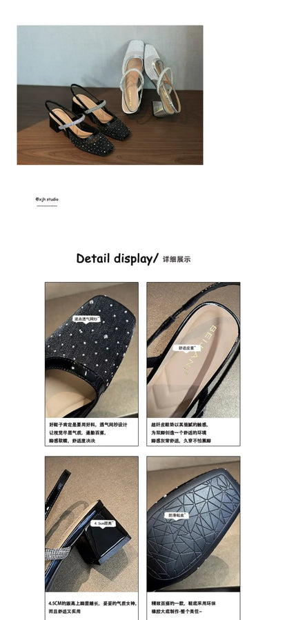 New Arrival Women Shoes Luxury Rhinestone High Heeled Sandals for Woman Elegant French Wedding Shoe Designer Shoes Zapatos Mujer