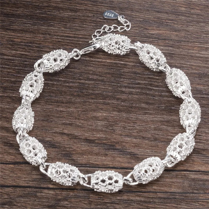 Fashion 925 Sterling Silver Bracelets For Women Luxury Original Designer Hollow Lantern Ball Charm Bracelets Beautiful Jewelry