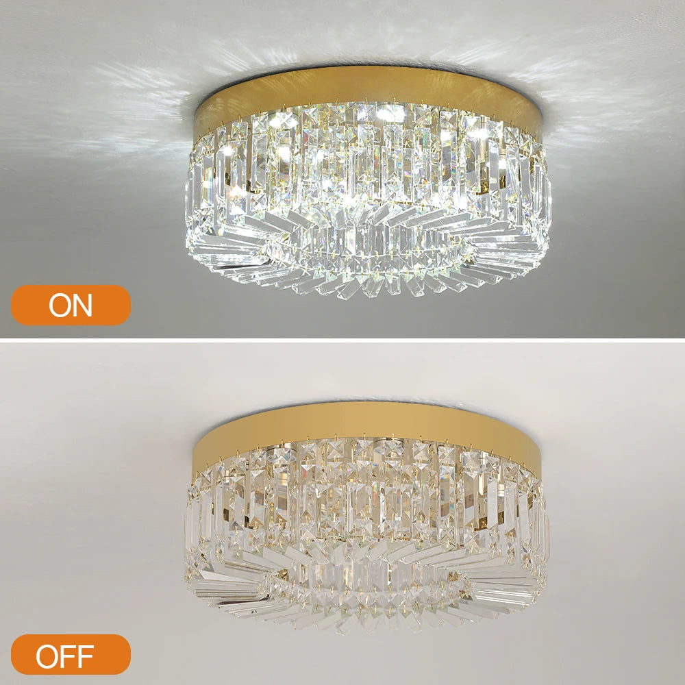 Gold Luxury Crystal Ceiling Lamp Living Room Modern Chandeliers Decoration Led Ceiling Lights Lighting Fixture Diameter 40 50cm