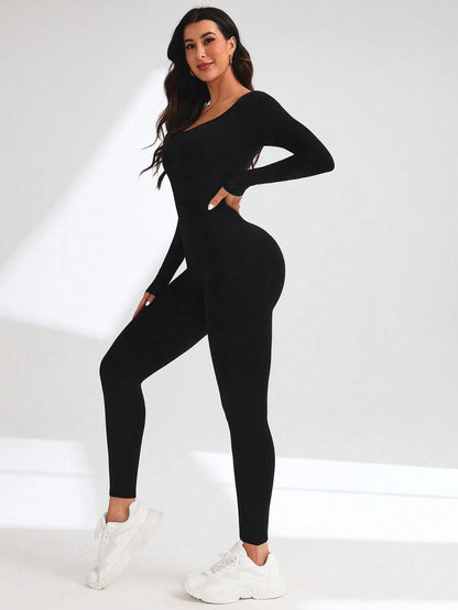 Women Yoga Jumpsuits Workout Long Sleeve Sport Jumpsuits