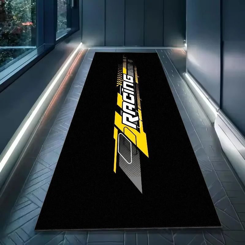 VIKAMA Retro Tire Print Motorcycle Pit Mat Anti Slip Waterproof Oil Resistant Floor Rug For Motorbike Garage Workshop Parking