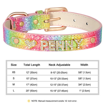 Personalized Small Dogs Chihuahua Collar Bling Rhinestone Dog Collars Free Custom Pet Dogs Cats Name Charms Pet Accessories
