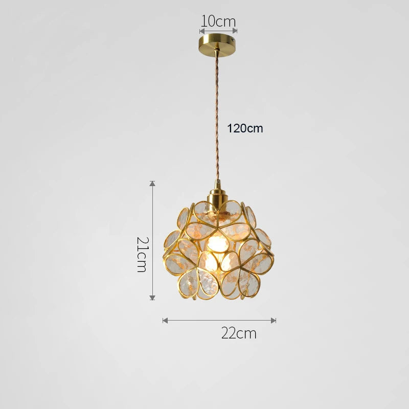 Modern Glass Pendant Lights for Restaurant Cafe Decoration Hanging Lamp Ceiling Chandeliers Nordic Flower Lighting Hotel Decor