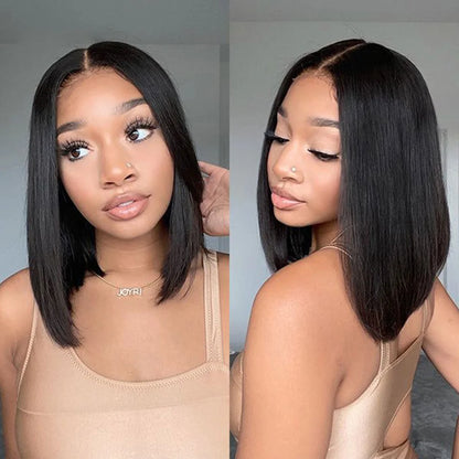 Straight Bob Wig Short 100% Human Hair Lace Frontal Wigs 13x4 Lace Front Wig 4x4 Lace Closure Wig Pre Plucked Bob Lace Wigs