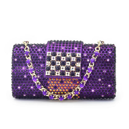 Women Nigerian Italian Shoes and Bags Set Decorated with Rhinestone Luxury Shoe and Bag Set for Party in Women Ladies Pumps