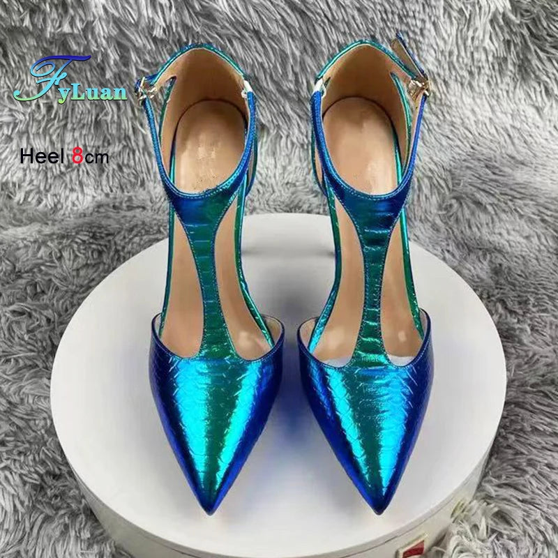 Purple Sandals With Heels For Woman Luxury Party Elegant Dress Shoes Summer Pointy Toe Sexy Sandals Lady 8CM 10CM 12CM Stilettos