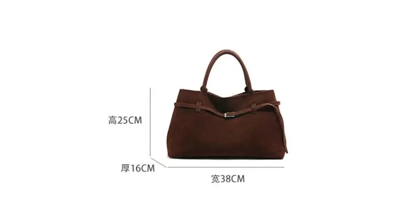 NEW Luxury Brand Rodeo Woman Bags Faux Suede Brown Totes Gold Buckle Shoulder Bags Fashion Women Handbags