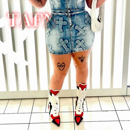 Women's Multicolor Ankle Boots Fashion Pointed Toe Stiletto Heels Boot Sexy Lace Up Party Banquet Bootie Ankle Zip Closure Shoes
