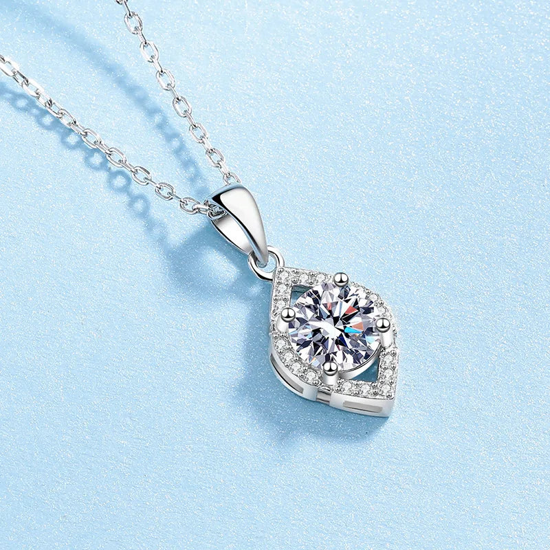 Vintage Water Drop Hollow Pendant for Women,PT950 Platinum Base and 1 Carat Moissanite,combine water drop shape and hollow craft
