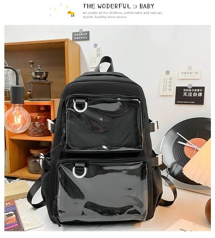 Japanese Kawaii Itabag Women New 2026 Transparent Backpack Women Large Capacity Ita Backpack School Bags for College Student JK