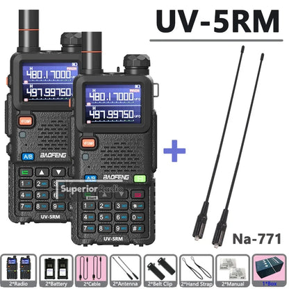 2/4PCS Baofeng UV-5RM 10W Walkie Talkie  Wireless Copy Frequency  Long Rang Type-C Charge Long Range FM Flashlight Two Way Radio