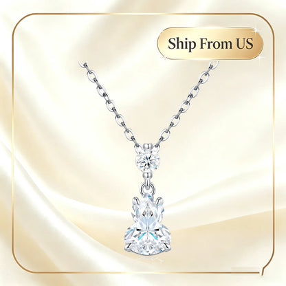925 Sterling Silver Moissanite Pendant Necklace Sparkling D VVS1 Chain Exquisite Gourd Shape Design Moissanite Gemstone Necklace For Women Wonderful Birthday Engagement Anniversary Valentine’S Day Gift For Girl Friend Wife